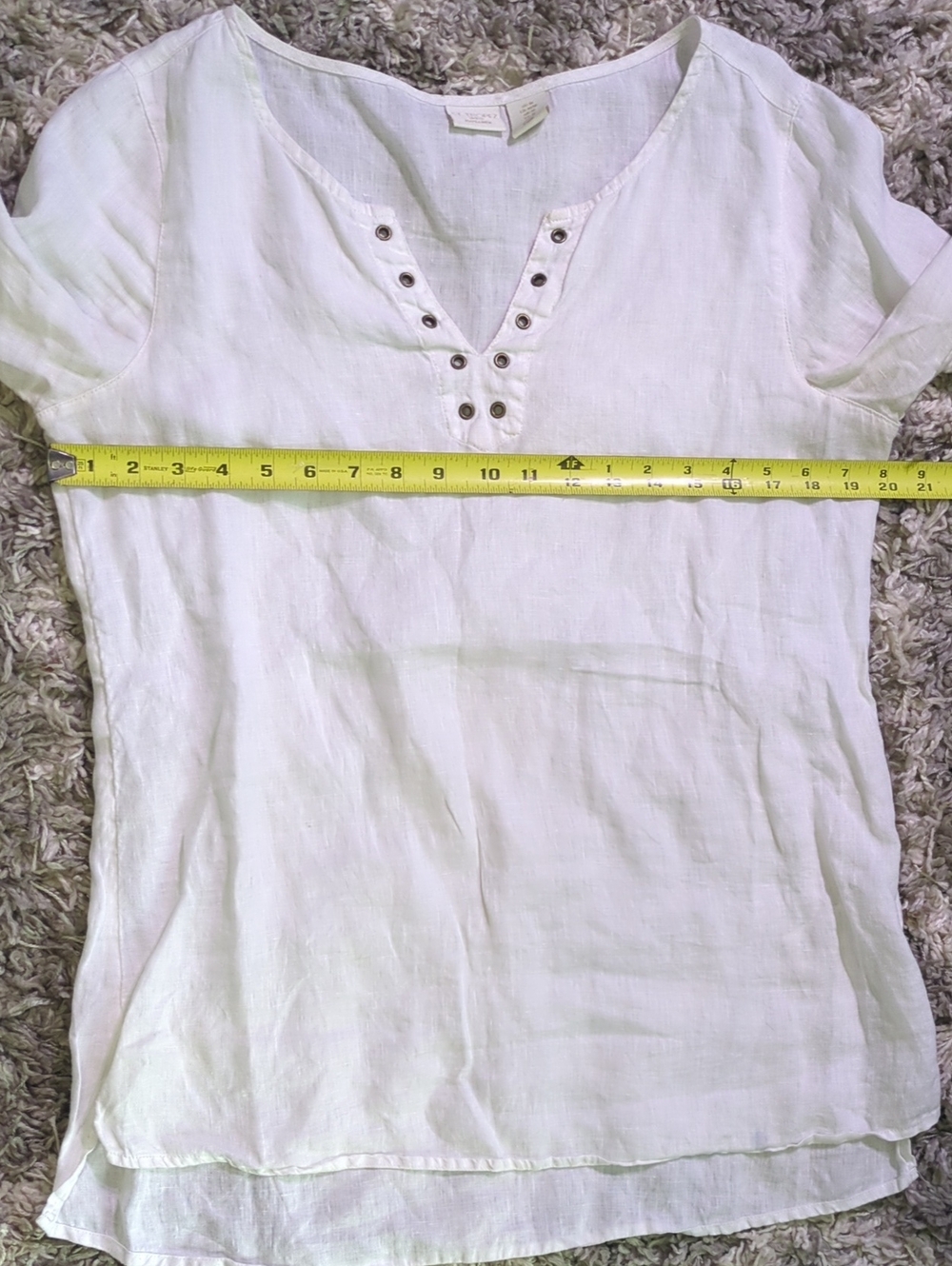 3 Linen Top Bundle Made in Italy St. Tropez West White Blouses Mixed Sizes - Picture 12 of 16